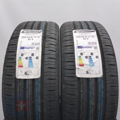 205 50 17 2x CONTINENTAL 205/50 R17 93V XL EcoContact6 Sommerreifen 2022 WIE NEU VOLL