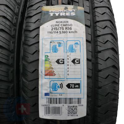 2. 215 75 16C 2x NOKIAN 215/75 R16C 116/114S cLine Sommerreifen 2020 VOLL Wie Neu