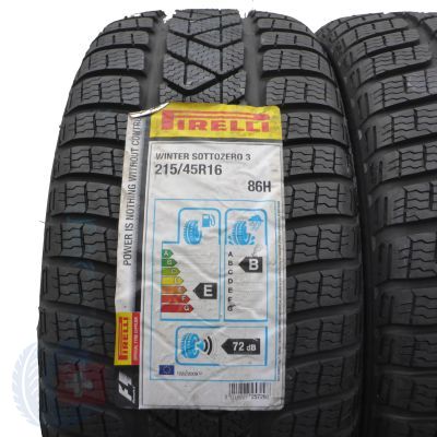 2. 215 45 16 4x PIRELLI 215/45 R16 86H Winter Sottozero 3 Winterreifen 201686H Winter Sottozero 3 Zimowe 2016 VOLL Ungebraucht  