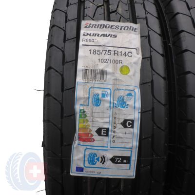 2. 2 x BRIDGESTONE 185/75 R14 C 102/100R Duravis R660 Sommerreifen  2019/20 VOLL WIE NEU 