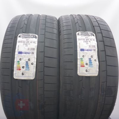 265 35 22 2x CONTINENTAL 265/35 ZR22 102Y XL SportContact 6 MGT Sommerreifen 2022 Ungebraucht   