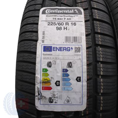 3. 225 60 16 2x CONTINENTAL 225/60 R16 98H ContiWinterContact TS830P AO Winterreifen 2021 VOLL Wie neu