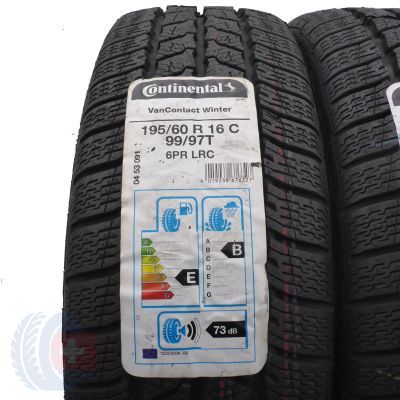 4. 4 x CONTINENTAL 195/60 R16C 99/97T VanContact Winter Winterreifen 2020 WIE NEU VOLL