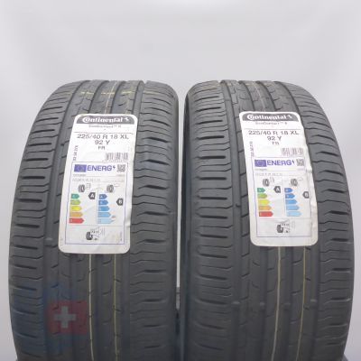 225 40 18 2x CONTINENTAL 225/40 R18 92Y XL EcoContact 6 BMW Sommerreifen 2022 VOLL  225 40 18 2x CONTINENTAL 225/40 R18 92Y XL EcoContact 6 BMW Sommerreifen 2022 VOLL
