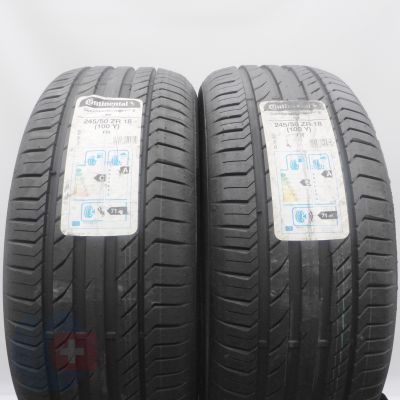  245 50 18 2 x CONTINENTAL 245/50 R18 100Y ContiSportContact 5 N0  Sommerreifen 2016 VOLL Ungebrauchte   