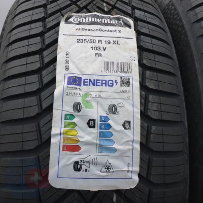 3. 235 50 19 4x CONTINENTAL 235/50 R19 103V XL AllSeasonContact2 Ganzjahresreifen 2024 WIE NEU VOLL 