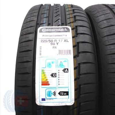 2.  225/50 R17 4x CONTINENTAL 98Y XL PremiumContact6 Sommerreifen 2019 VOLL WIE NEU 