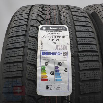 2. 285 30 22 2 x CONTINENTAL 285/30 R22 101W XL WinterContact TS 860 S  A0  Winterreifen 2021 VOLL WIE NEU 