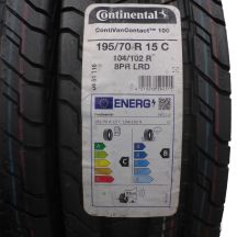 2. 2 x CONTINENTAL 195/70 R15 C 104/102R ContiVanContact 100 Summer Tyres  2022 