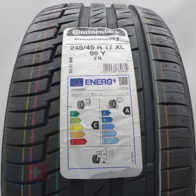245 45 17 1x CONTINENTAL 245/45 R17 99Y XL PremiumContact 6 Sommerreifen 2022 Ungebraucht  