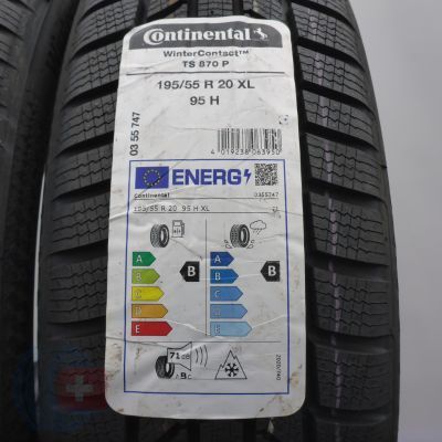 2. 195 55 20 2x CONTINENTAL 195/55 R20 95H XL WinterContact TS 870 P Winterreifen 2024 VOLL WIE NEU 