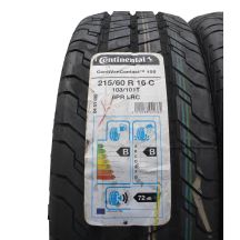2. 215 60 16C 4x CONTINENTAL 215/60 R16C 103/101T ContiVanContact 100 Sommerreifen 2020 VOLL WIE NEU 