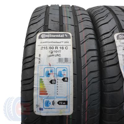 2. 215 60 16C 2x CONTINENTAL 215/60 R16C 103/101T ContiVanContact 200 Sommerreifen 2019 VOLL WIE NEU