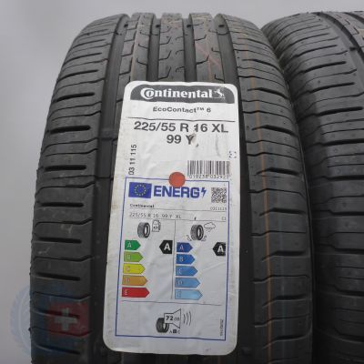 2. 225 55 16 2x CONTINENTAL 225/55 R16 99Y XL EcoContact 6 Sommerreifen 2023 VOLL WIE NEU   2. 225 55 16 2x CONTINENTAL 225/55 R16 99Y XL EcoContact 6 Sommerreifen 2023 VOLL WIE NEU