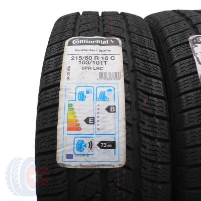 3. 215 60 16C 2x CONTINENTAL 215/60 R16C 103/101T VanContact Winter Winterreifen 2019 VOLL Wie Neu