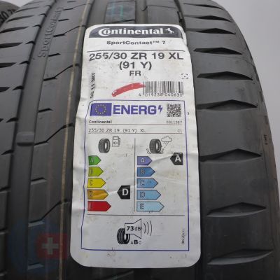 2. 255 30 19 2x CONTINENTAL 255/30 R19 91Y XL SportContact7 Sommerreifen 2021 WIE NEU VOLL