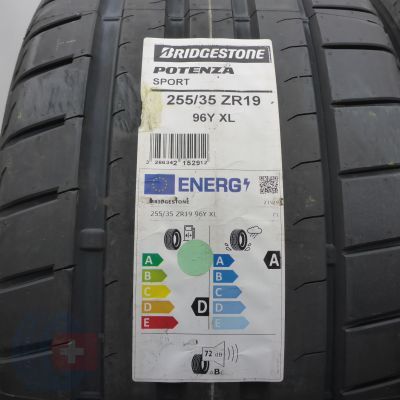 2. 255 35 19 2x BRIDGESTONE 255/35 R19 96Y XL Potenza Sport Sommerreifen 2023 WIE NEU VOLL