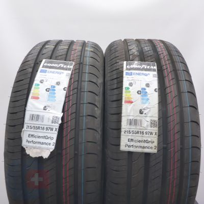 215 55 16 2x GOODYEAR 215/55 R16 97W XL EfficientGrip Performance 2 Sommerreifen 2023 VOLL WIE NEU 