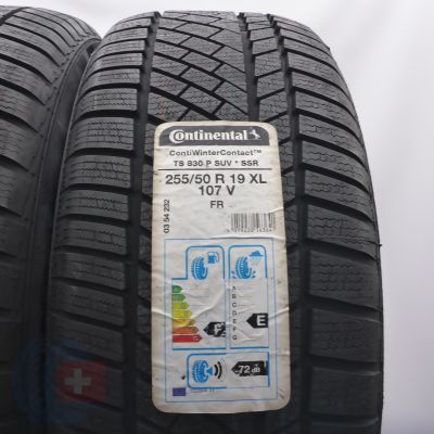 2. 255 50 19 2x CONTINENTAL 255/50 R19 107V ContiWinterContact TS 830 P BMW RFT Winterreifen 2015 Ungebraucht  
