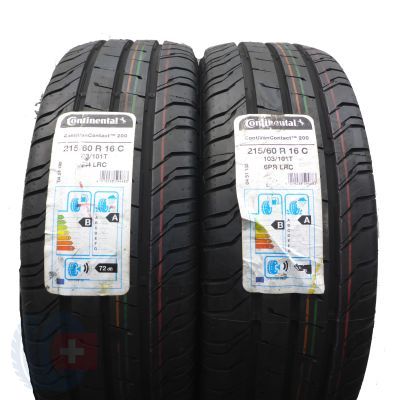 215 60 16C 2x CONTINENTAL 215/60 R16C 103/101T ContiVanContact 200 Sommerreifen 2019 VOLL WIE NEU