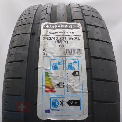 245 40 19 1x CONTINENTAL 245/40 ZR19 98Y XL SportContact 6 Sommerreifen 2019 Ungebraucht  