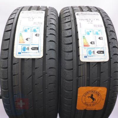 3. 195 40 17 4x CONTINENTAL 195/40 R17 81V XL ContiSportContact 3 Sommerreifen 2016 VOLL Ungebraucht   