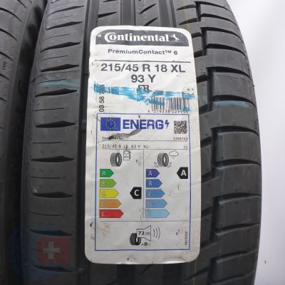 2. 215 45 18 2x CONTINENTAL 215/45 R18 93Y XL PremiumContact6 Sommerreifen 2023 VOLL