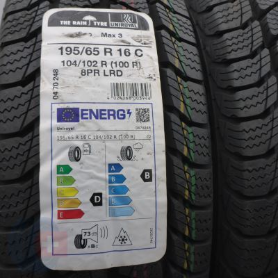 2. 195 65 16C 2x UNIROYAL 195/65 R16C 104/102R SnowMax3 Winterreifen 2022 WIE NEU VOLL