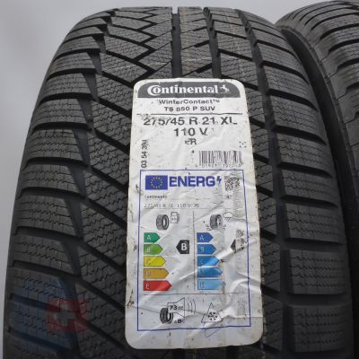 2.  275 45 21 2x CONTINENTAL 275/45 R21 110V XL WinterContact TS 850 P SUV Winterreifen 2022 VOLL WIE NEU 