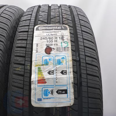 3. 245 60 18 2x CONTINENTAL 245/60 R18 105H CrossContact LX Sport M+S Sommerreifen 2019 Ungebraucht   