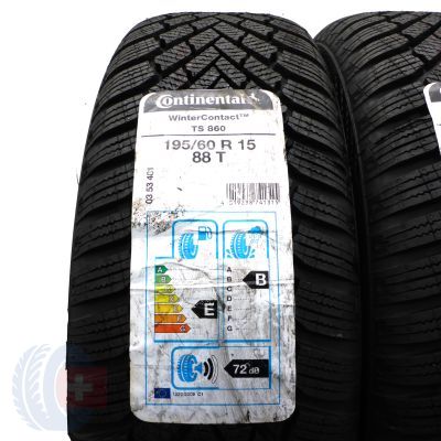 2.  195 60 15 4x CONTINENTAL 195/60 R15 88T WinterContact TS 860 Winterreifen 2018 VOLL Ungebraucht   