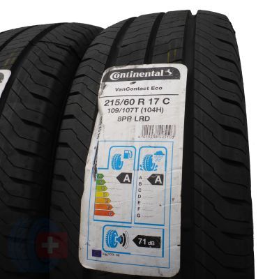 2. 215 60 17C 4x CONTINENTAL 215/60 R17C 109/107T VanContact Eco Sommerreifen 2021 VOLL Wie Neu