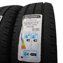 2. 215 60 17C 4x CONTINENTAL 215/60 R17C 109/107T VanContact Eco Sommerreifen 2021 VOLL Wie Neu