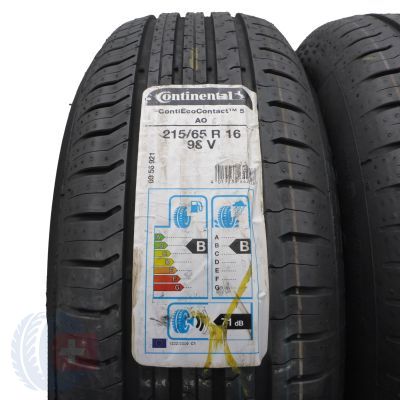 2.  215 65 16 2x CONTINENTAL 215/65 R16  98V ContiEcoContact 5 A0 Sommerreifen 2021 VOLL WIE NEU