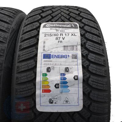 3. 215 40 17 2x CONTINENTAL 215/40 R17 87V XL WinterContact TS 860 Winterreifen 2021 VOLL WIE NEU