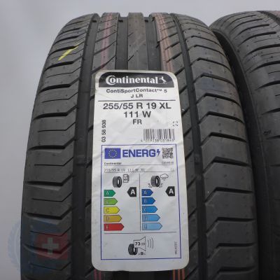 3. 255 55 19 4x CONTINENTAL 255/55 R19 111W XL ContiSportContact 5 SUV J LR Sommerreifen 2022 WIE NEU VOLL