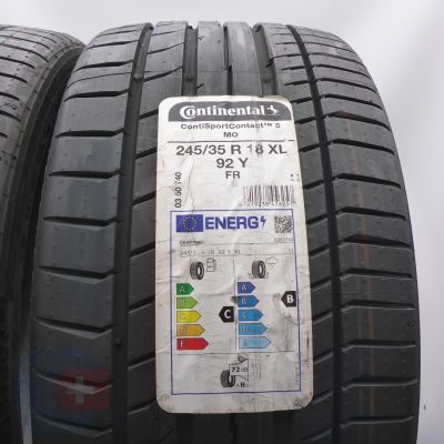 2.  245 35 18 2x CONTINENTAL  245/35 R18 92Y ContiSportContact 5 M0 Sommerreifen 2022 Ungebraucht   