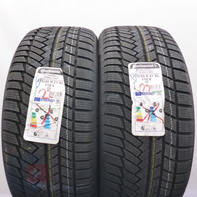 3. 275 45 21 4x CONTINENTAL 275/45 R21 110V XL WinterContact TS 850 P SUV Winterreifen 2022 VOLL WIE NEU 