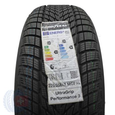 225 55 17 1x GOODYEAR 225/55 R17 101V XL UltraGrip Performance3 Winterreifen 2022 WIE NEU VOLL