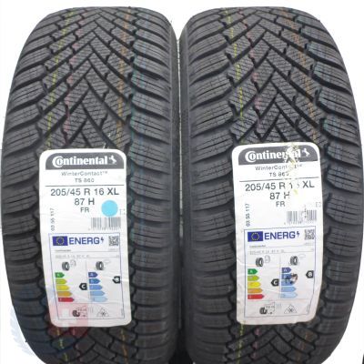 2 x CONTINENTAL 205/45 R16 87H XL WinterContact TS 860 Winterreifen 2021 WIE NEU VOLL