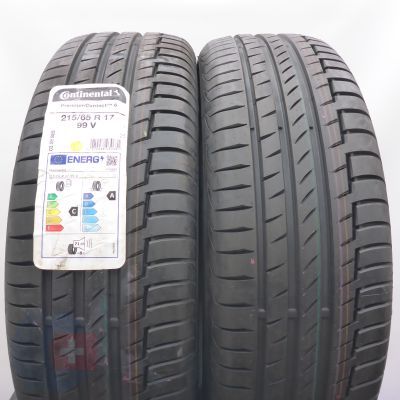 215 65 17 2x CONTINENTAL 215/65 R17 99V PremiumContact 6 Sommerreifen 2021 VOLL 