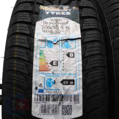3. 205 55 16 4x NOKIAN 205/55 R16 91H WR Snowproof RunFlat Winterreifen 2019 WIE NEU VOLL