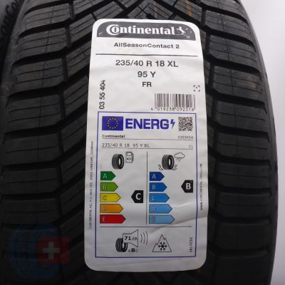 2. 235 40 18 4x CONTINENTAL 235/40 R18 95Y XL AllSeasonContact2 Ganzjahresreifen 2025 VOLL WIE NEU
