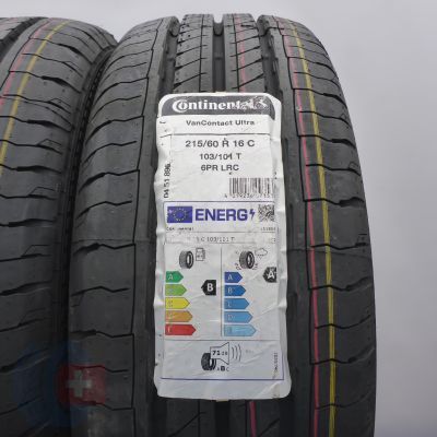2. 215 60 16C 4x CONTINENTAL 215/60 R16C 103/101T VanContact Ultra Sommerreifen 2023, 2024 WIE NEU VOLL