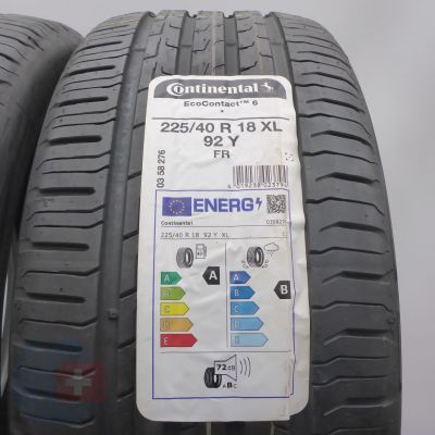 3.  225 40 18 2x CONTINENTAL 225/40 R18 92Y XL EcoContact 6 BMW Sommerreifen 2022 VOLL 3.  225 40 18 2x CONTINENTAL 225/40 R18 92Y XL EcoContact 6 BMW Sommerreifen 2022 VOLL