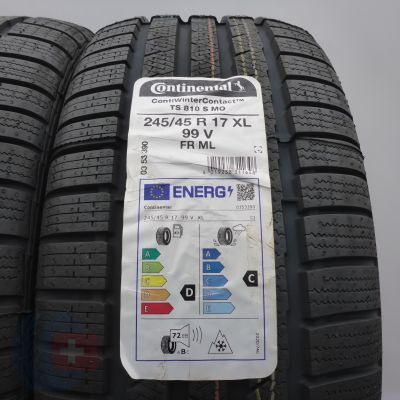 3. 245 45 17 2x CONTINENTAL 245/45 R17  99V XL ContiWinterContact TS810 S M0 Winterreifen 2022 VOLL WIE NEU 
