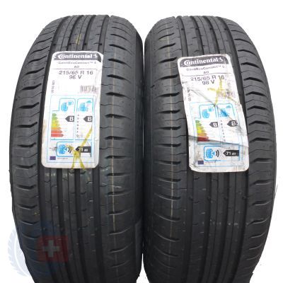 215 65 16 2x CONTINENTAL 215/65 R16  98V ContiEcoContact 5 A0 Sommerreifen 2021 VOLL WIE NEU