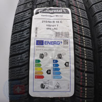3. 215 60 16C 4x CONTINENTAL 215/60 R16C 103/101T VanContact Winter Winterreifen 2024 WIE NEU VOLL