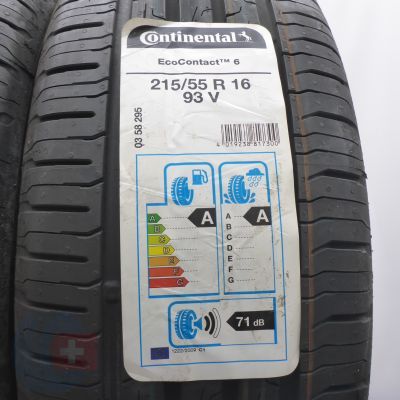 2.  215 55 16 2x CONTINENTAL 215/55 R16 93V EcoContact 6 Sommerreifen 2020 Ungebraucht  