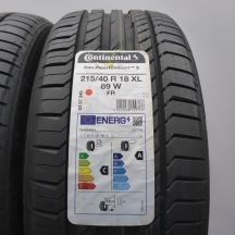 3. 215 40 18 2x CONTINENTAL 215/40 R18 89W XL ContiSportContact 5 Sommerreifen 2022 VOLL WIE NEU 